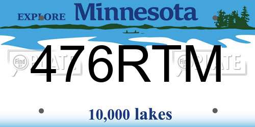 476RTM Minnesota License Plate