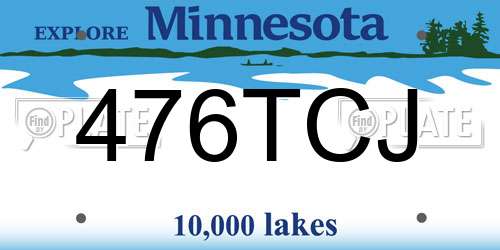 476TCJ Minnesota License Plate
