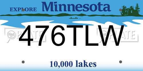 476TLW Minnesota License Plate