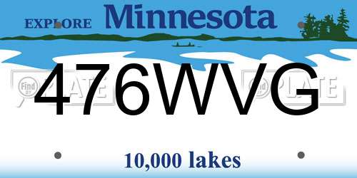 476WVG Minnesota License Plate