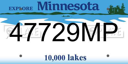 47729MP Minnesota License Plate
