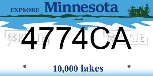 4774CA Minnesota License Plate