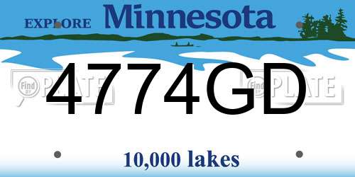 4774GD Minnesota License Plate