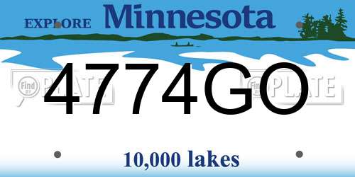 4774GO Minnesota License Plate
