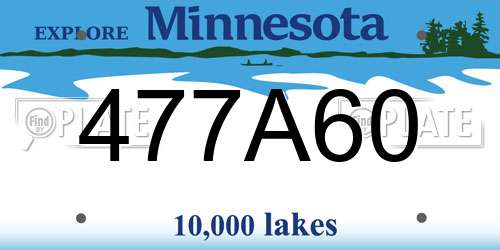 477A60 Minnesota License Plate