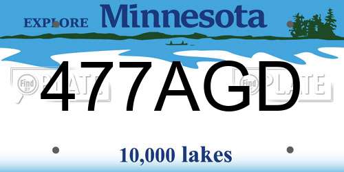 477AGD Minnesota License Plate