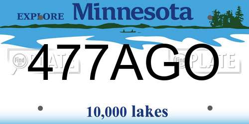 477AGO Minnesota License Plate