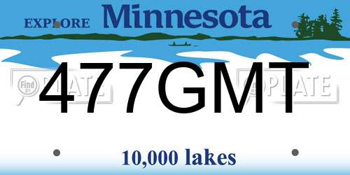 477GMT Minnesota License Plate
