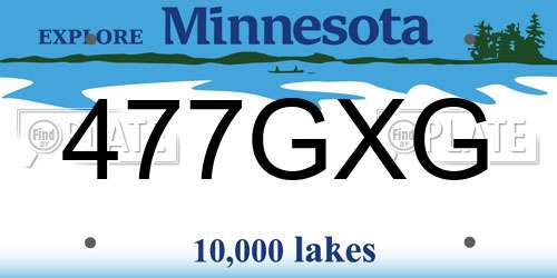 477GXG Minnesota License Plate