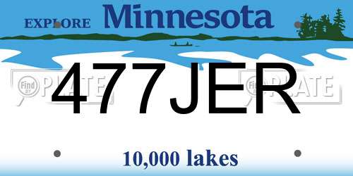 477JER Minnesota License Plate