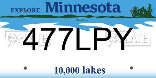 477LPY Minnesota License Plate