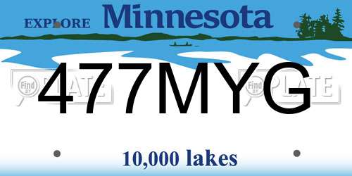 477MYG Minnesota License Plate