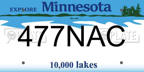477NAC Minnesota License Plate