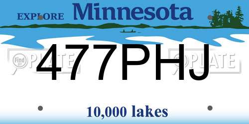 477PHJ Minnesota License Plate