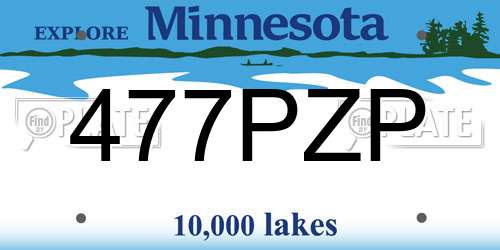 477PZP Minnesota License Plate