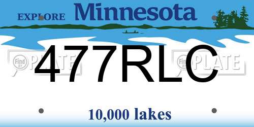 477RLC Minnesota License Plate