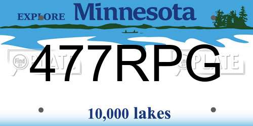 477RPG Minnesota License Plate
