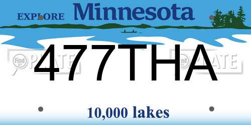 477THA Minnesota License Plate