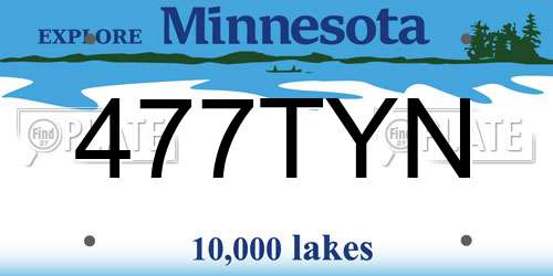 477TYN Minnesota License Plate