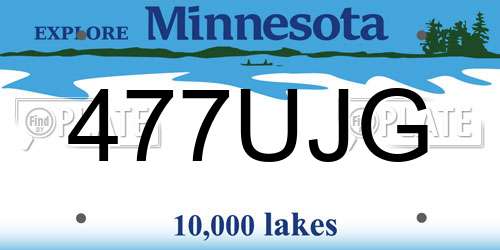 477UJG Minnesota License Plate
