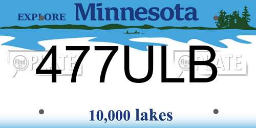 477ULB Minnesota License Plate