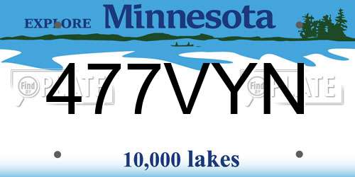 477VYN Minnesota License Plate