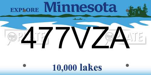 477VZA Minnesota License Plate