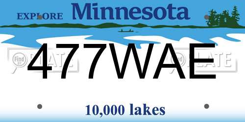 477WAE Minnesota License Plate