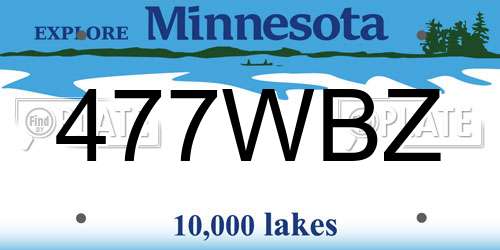 477WBZ Minnesota License Plate