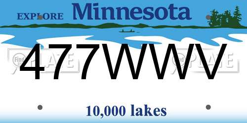 477WWV Minnesota License Plate