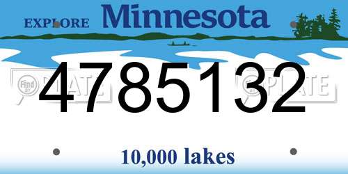 4785132 Minnesota License Plate