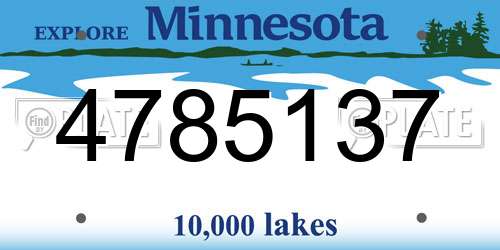 4785137 Minnesota License Plate