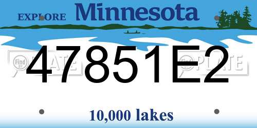 47851E2 Minnesota License Plate