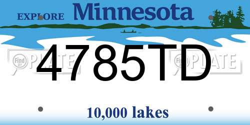 4785TD Minnesota License Plate