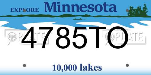 4785TO Minnesota License Plate