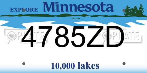 4785ZD Minnesota License Plate