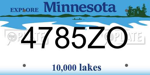 4785ZO Minnesota License Plate