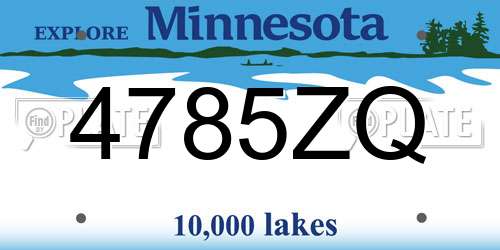 4785ZQ Minnesota License Plate