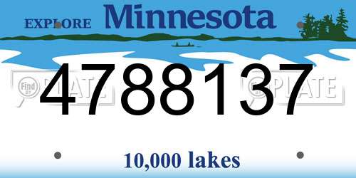 4788137 Minnesota License Plate