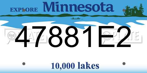 47881E2 Minnesota License Plate