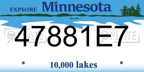 47881E7 Minnesota License Plate