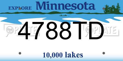 4788TD Minnesota License Plate