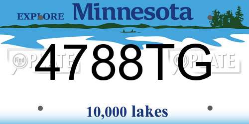 4788TG Minnesota License Plate