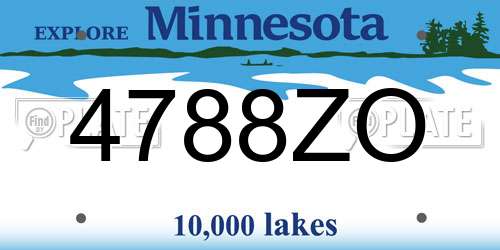 4788ZO Minnesota License Plate