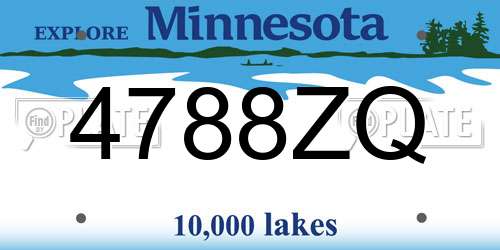 4788ZQ Minnesota License Plate