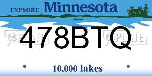 478BTQ Minnesota License Plate
