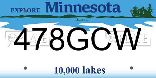 478GCW Minnesota License Plate