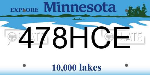 478HCE Minnesota License Plate
