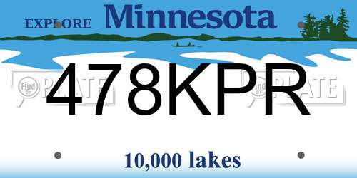 478KPR Minnesota License Plate