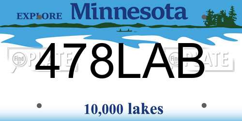 478LAB Minnesota License Plate